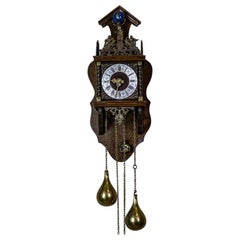 Antique Small Dutch Wall Clock from Early 20th-Century Stylized as Staarta Clocks