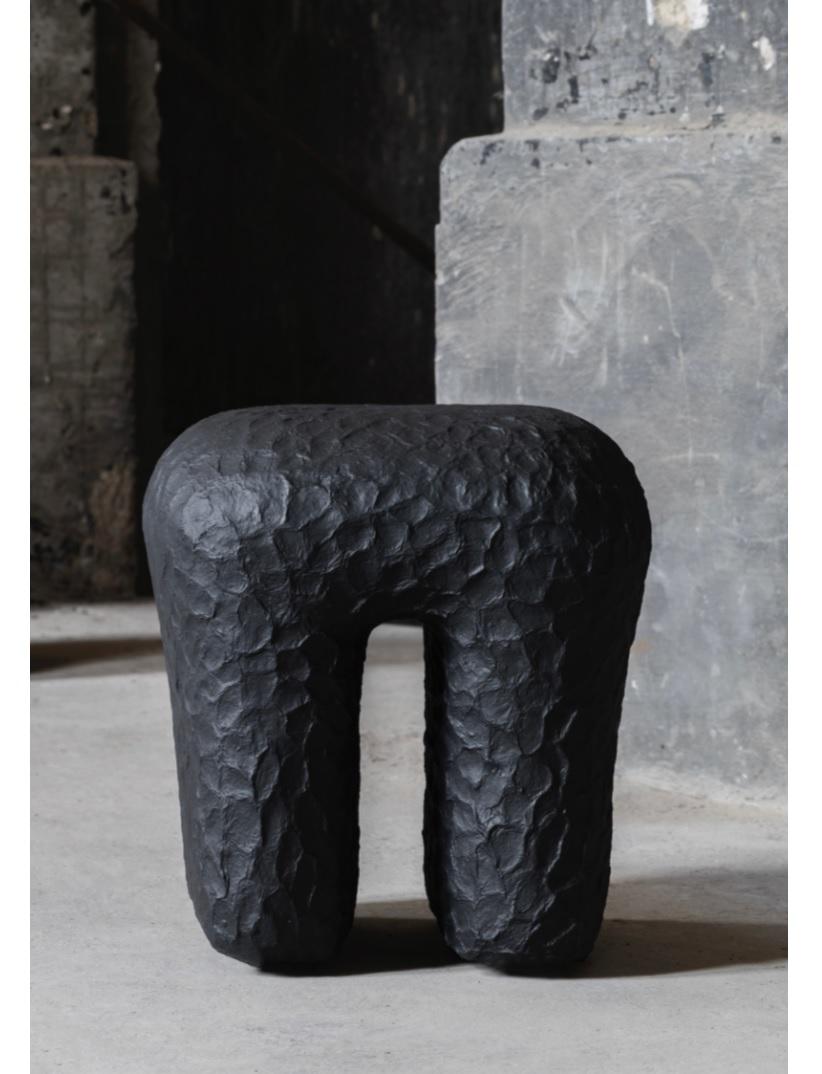Small Duzhyi stool by Victoria Yakusha
Dimensions: D 43 x W 38 x H 47 cm
Material: Hand-sculpted in the author's signature sustainable material Ztista - a blend of paper, clay, hay, and other live elements conceived to one day return to nature and