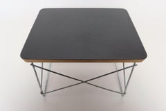 Small Eames for Herman Miller Black Laminate, Plywood, and Chrome LTR SideTable