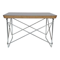 Small Eames for Herman Miller Black Laminate, Plywood, and Chrome LTR SideTable