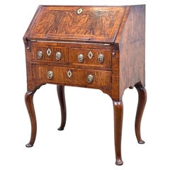 Small Early 18th Century Walnut Bureau On Legs