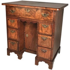 Small Early 18th Century Walnut Kneehole Desk