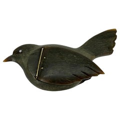 Small Early 19th Century Antler Bird Snuff or Pill Box, France