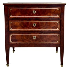 Antique Small Early 19th Century Empire Commode with 3 Drawers and Tapered Legs, 1810