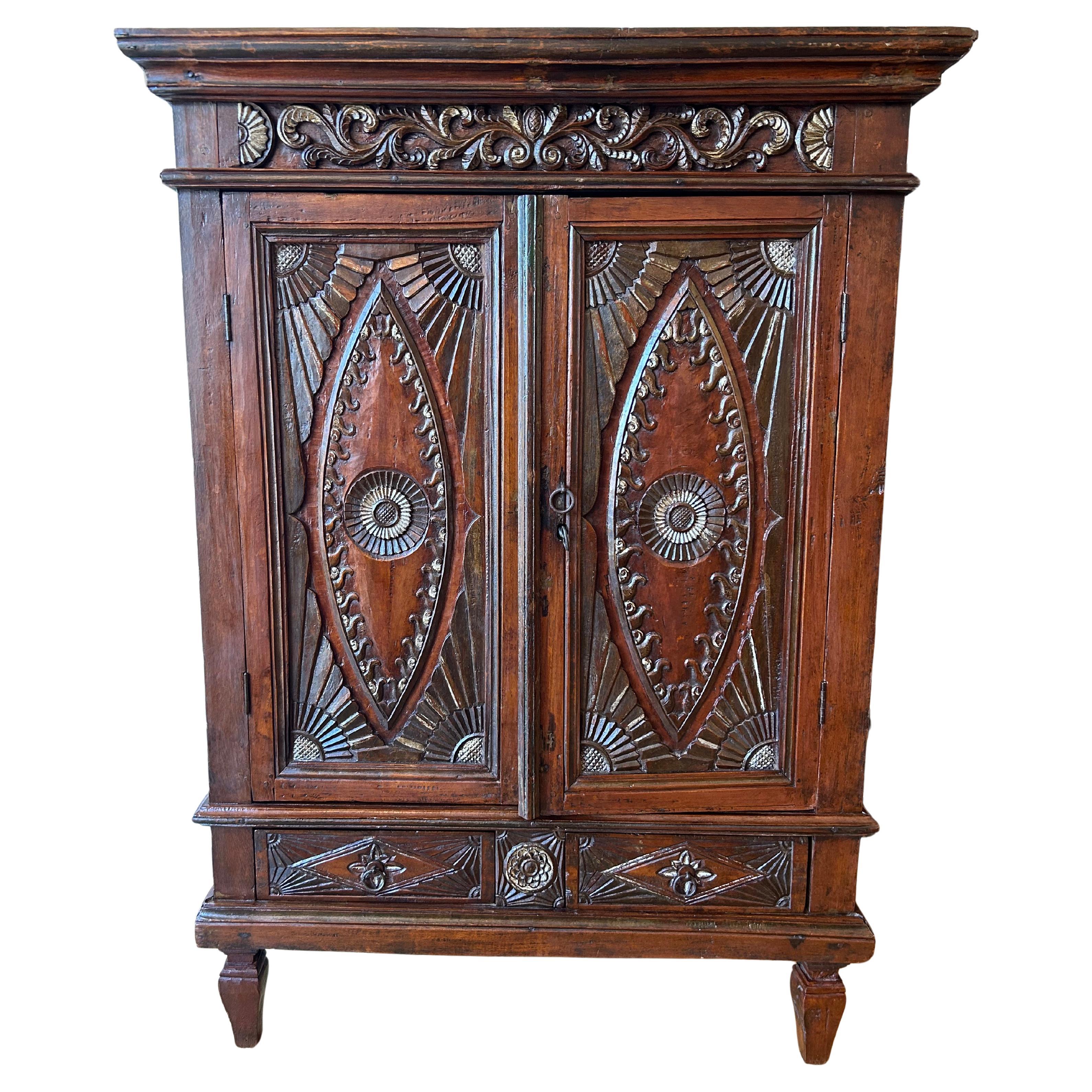 Small Early 19th Century Indonesian Textile Cabinet