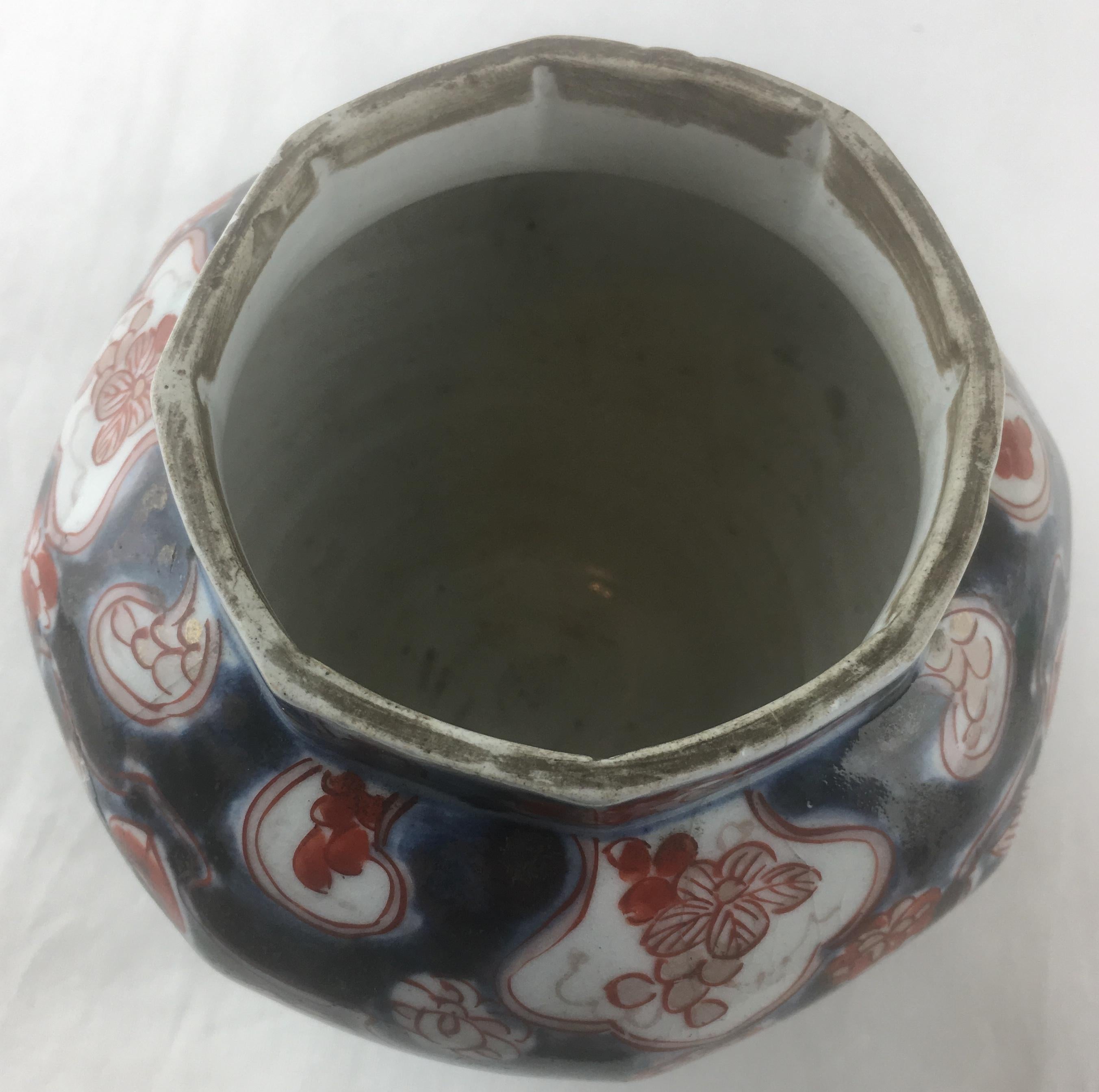 Porcelain Antique Japanese Ko-Imari Vase, Genroku Era Style For Sale