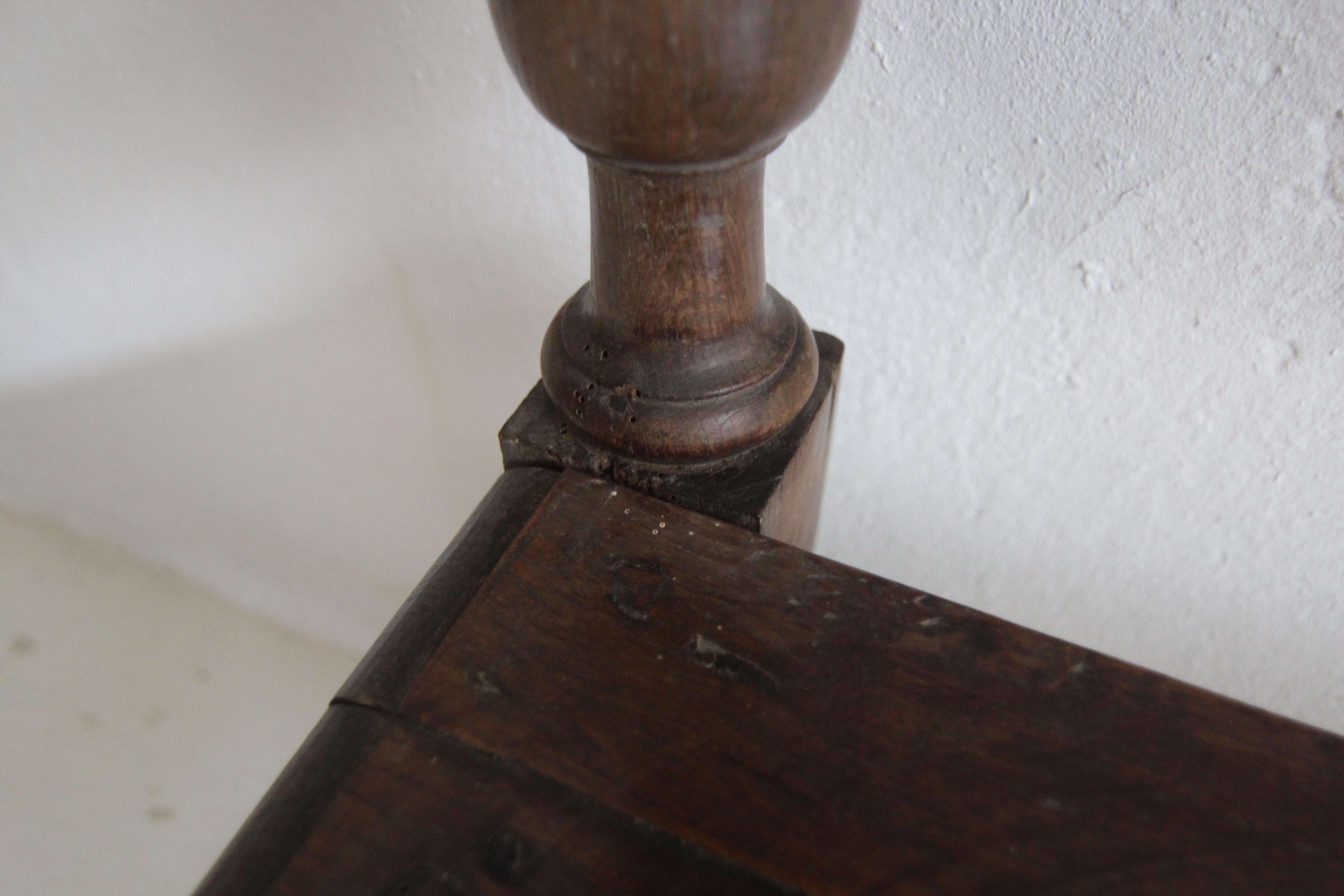 Small Early 19th Century Rustic Oak Church Pew or Bench 12