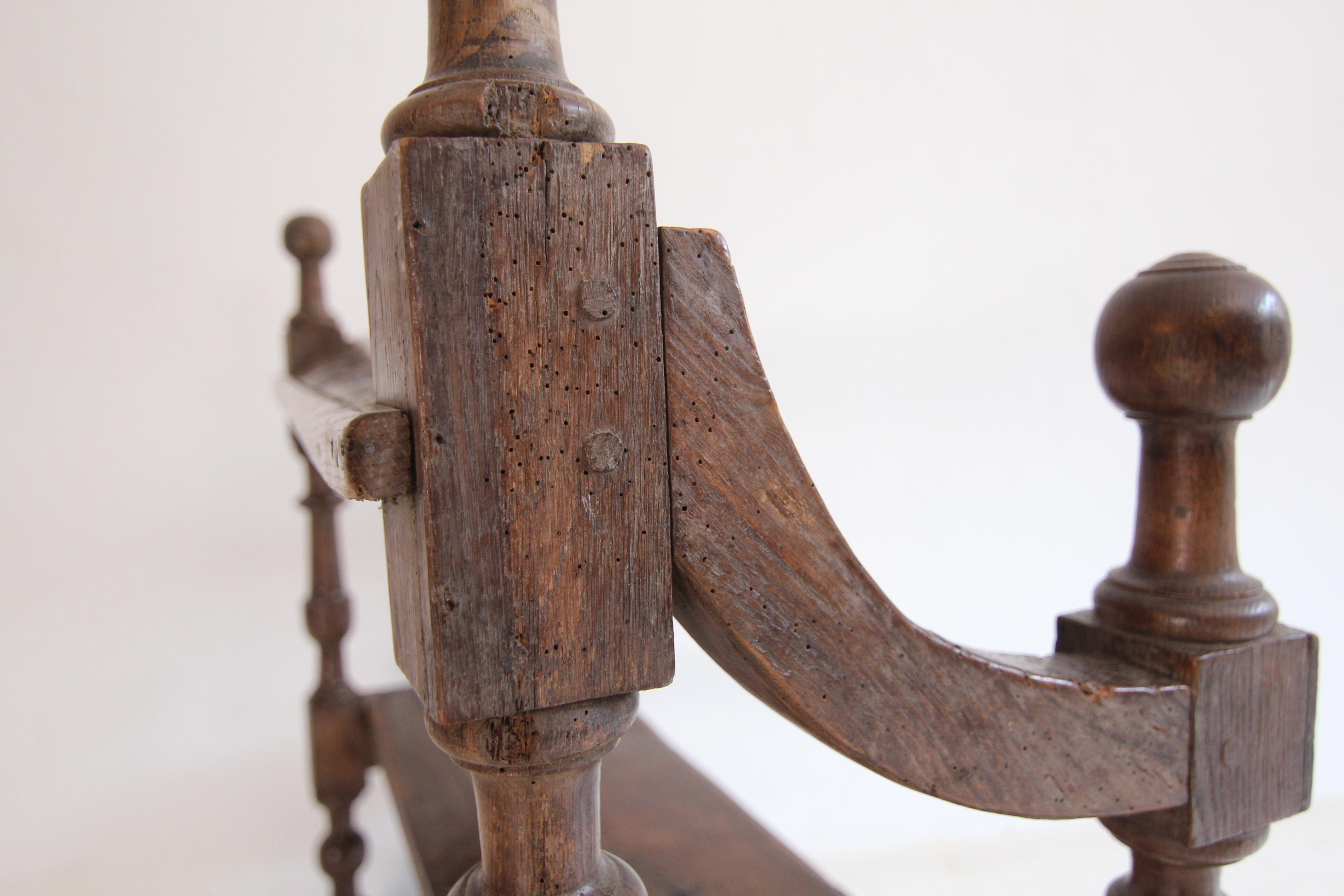Small Early 19th Century Rustic Oak Church Pew or Bench 15