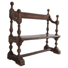 Antique Small Early 19th Century Rustic Oak Church Pew or Bench