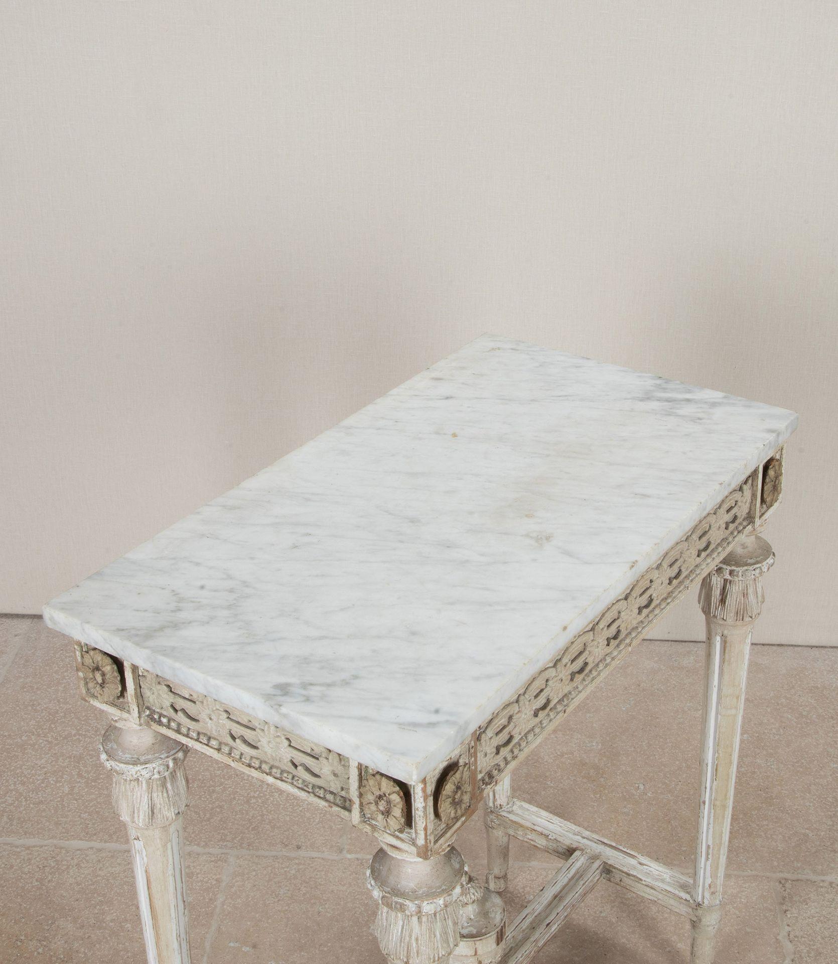 Carrara Marble Small Early 19th Century Swedish Gustavian Console Table For Sale