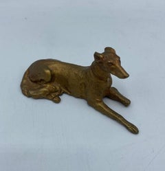 Small Early 20th Century Australian Bronze Greyhound Figurine