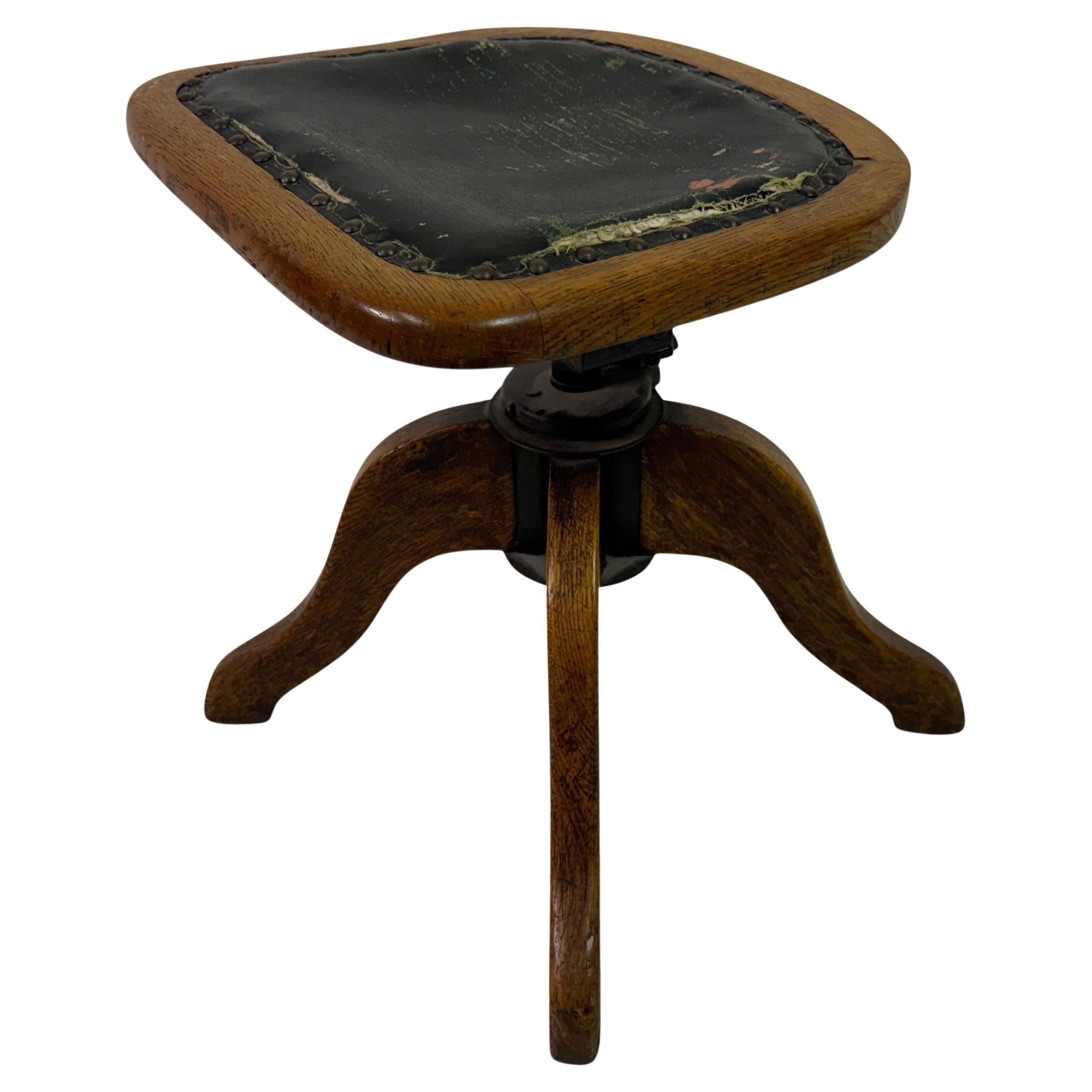 Small Early 20th Century Industrial Swivel Stool