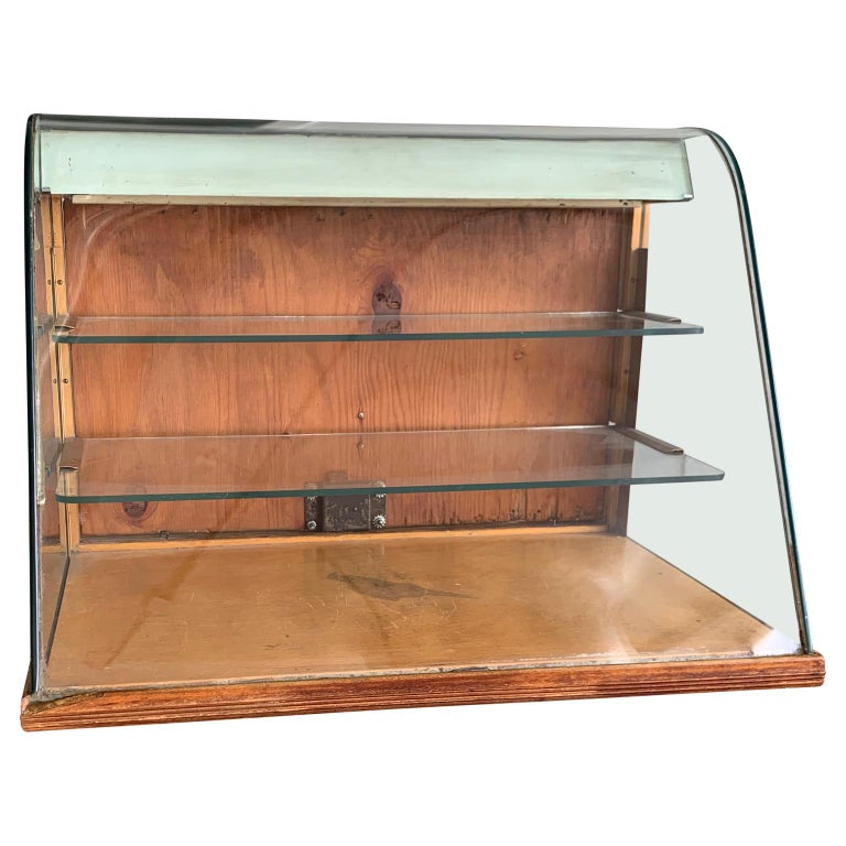 Small Early American Vintage Two-Tier Tabletop Shop ...