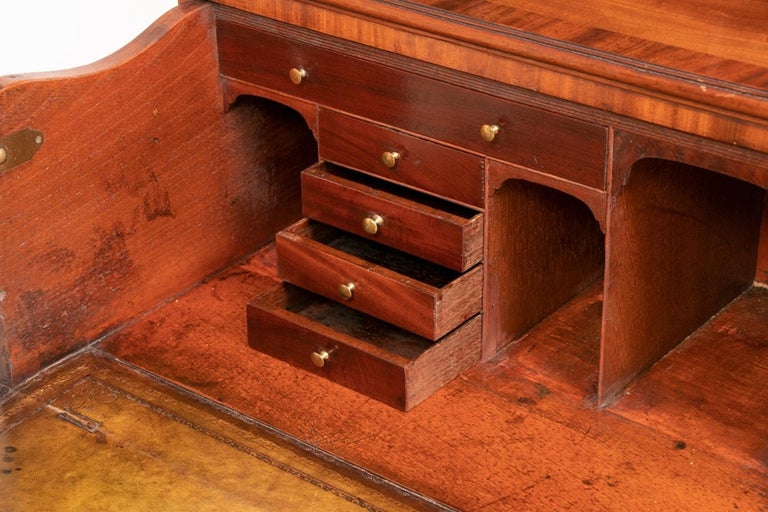Small Early Georgian 1780 1800 Mahogany Secretaire Bureau Bookcase For Sale At 1stdibs