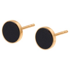 Small earrings studs with chocolate flint Delicacy