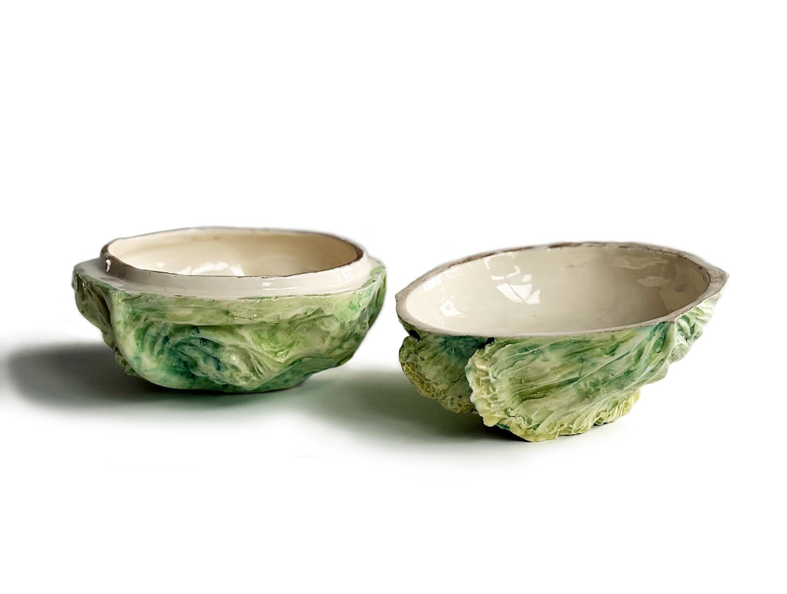 Small Earthenware Cabbage-Shaped Soup Tureen, Gaetano Bonato, late 19th century For Sale 2