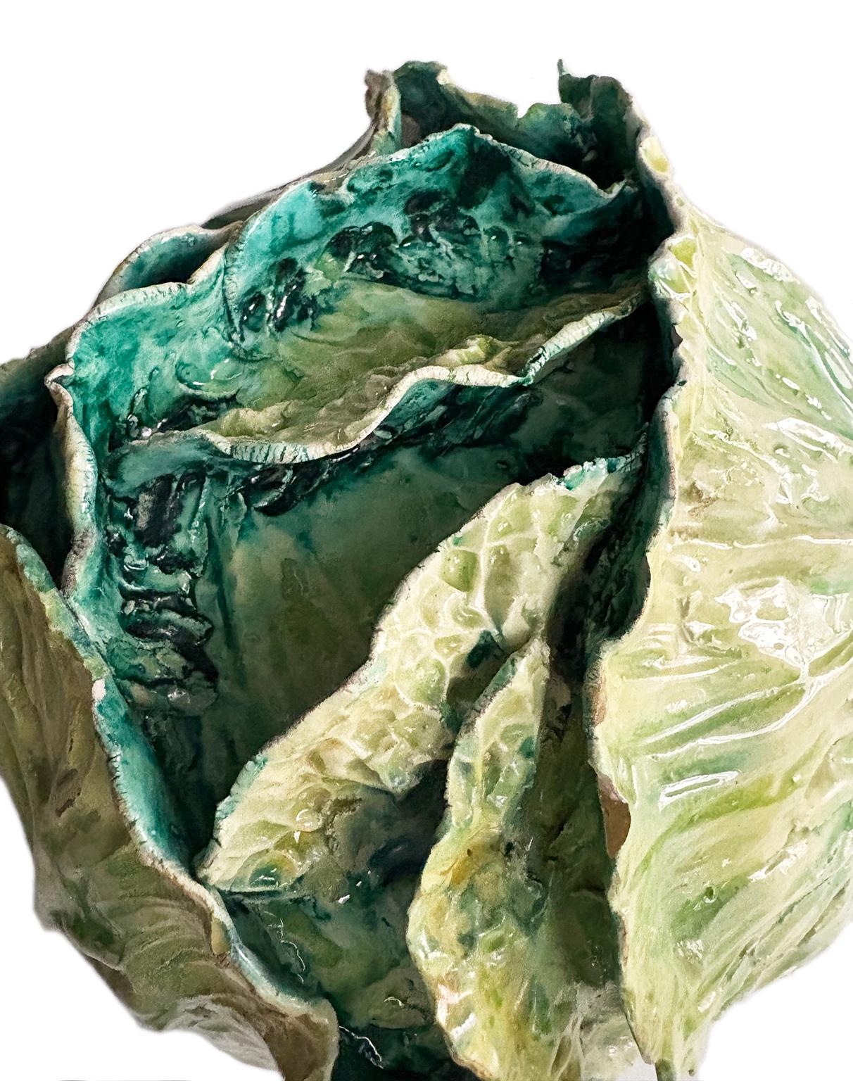 Small Earthenware Cabbage-Shaped Soup Tureen, Gaetano Bonato, late 19th century For Sale 6