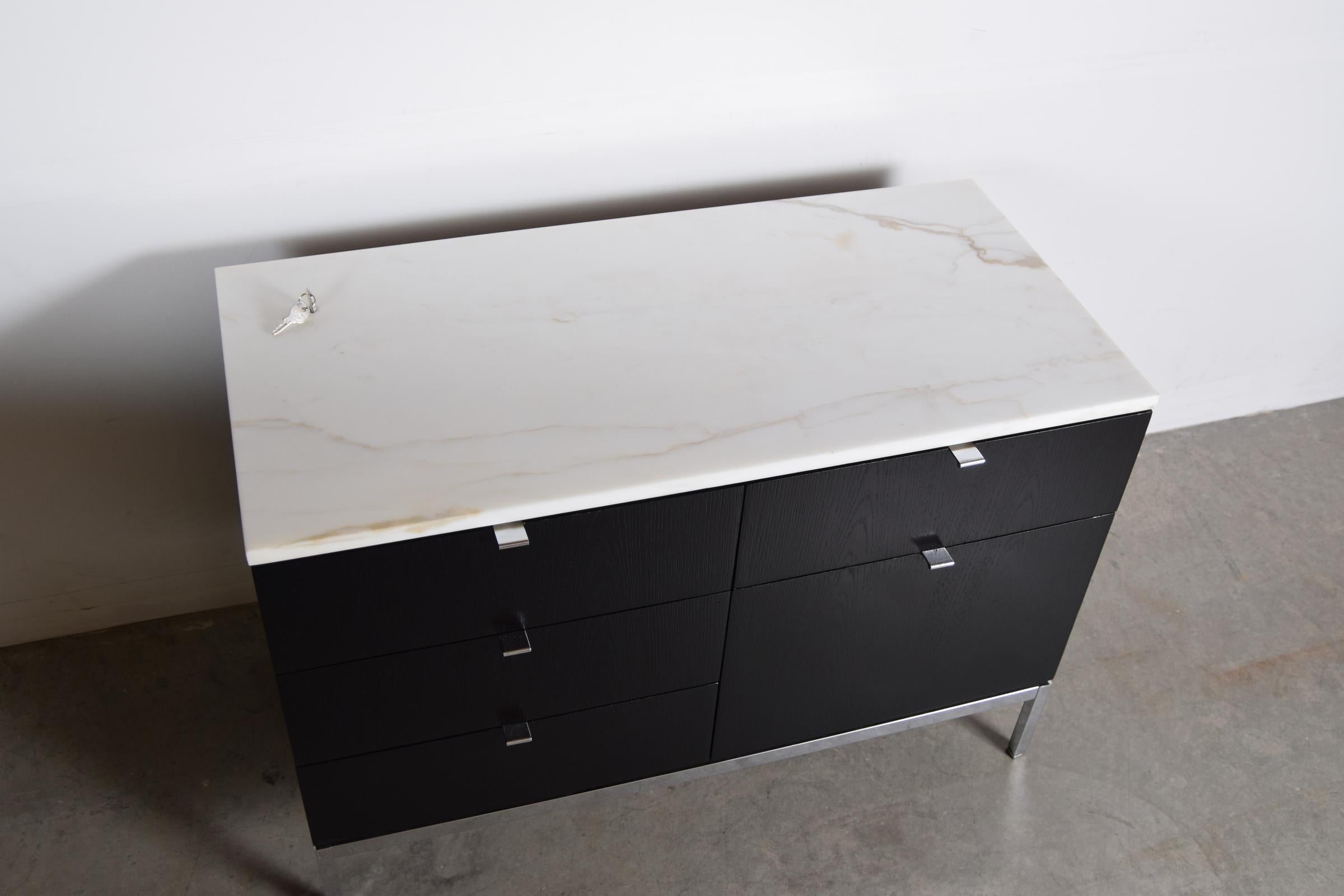 Marble Top Credenza Designed by Florence Knoll In Good Condition In Providence, RI