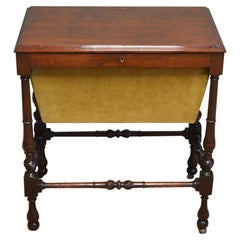 Small Edwardian Mahogany Antique Work Box / Side Table
