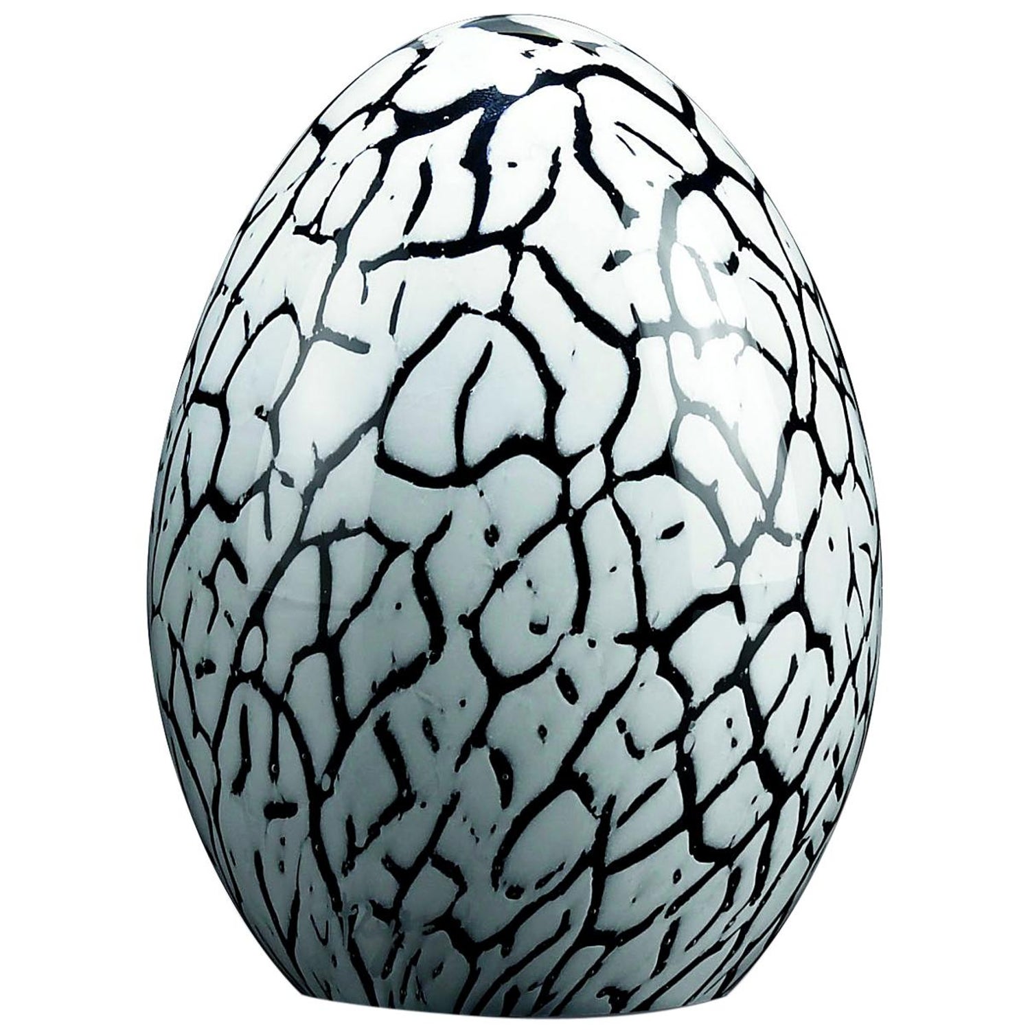 Small Egg Color Black and White, in Glass, Italy For Sale at 1stDibs