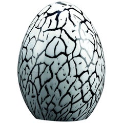 Small Egg Color Black and White, in Glass, Italy