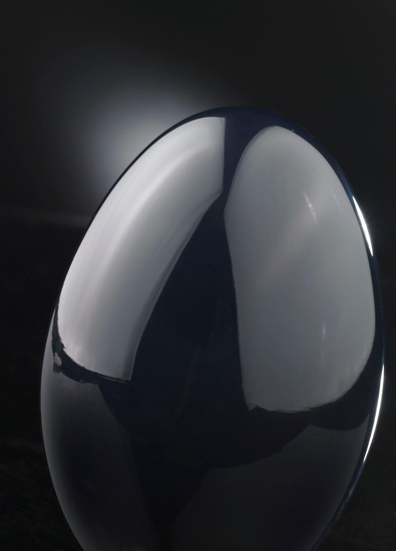 Modern Small Egg Color Black, in Glass, Italy For Sale