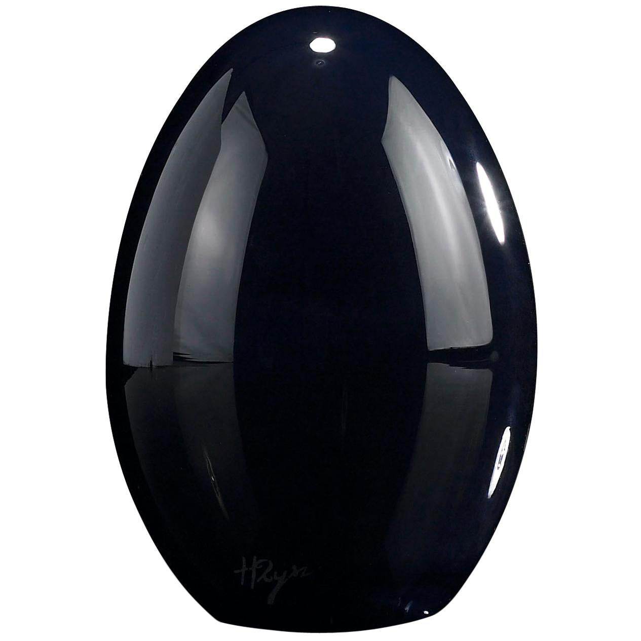 Small Egg Color Black, in Glass, Italy