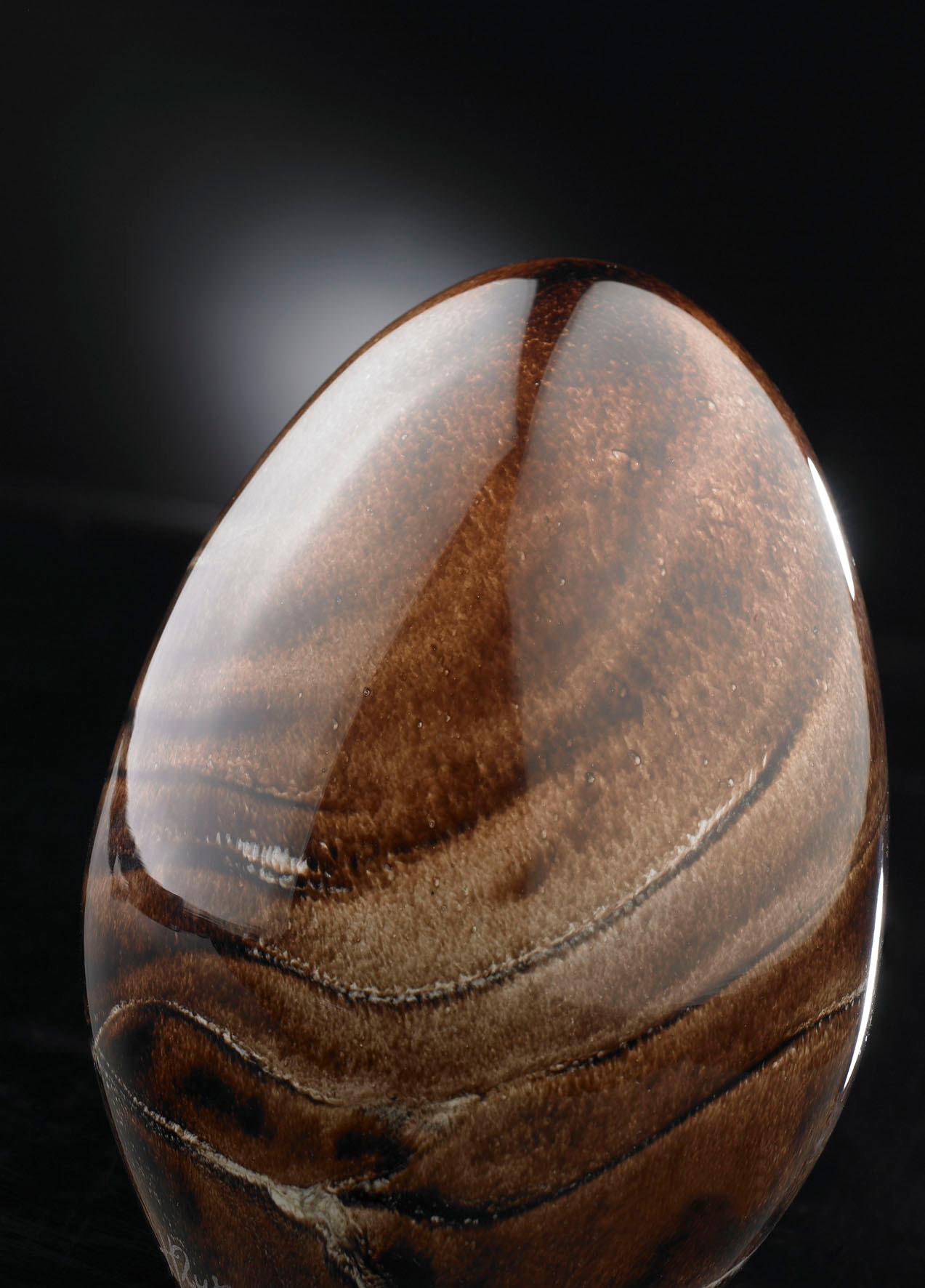 Modern Small Egg Color Brown, in Glass, Italy For Sale