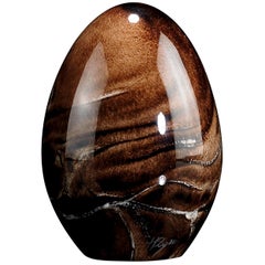 Small Egg Color Brown, in Glass, Italy