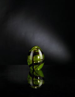 Small Egg Color Green, in Glass, Italy