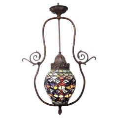 Small Egg Shaped Leaded Glass Chandelier