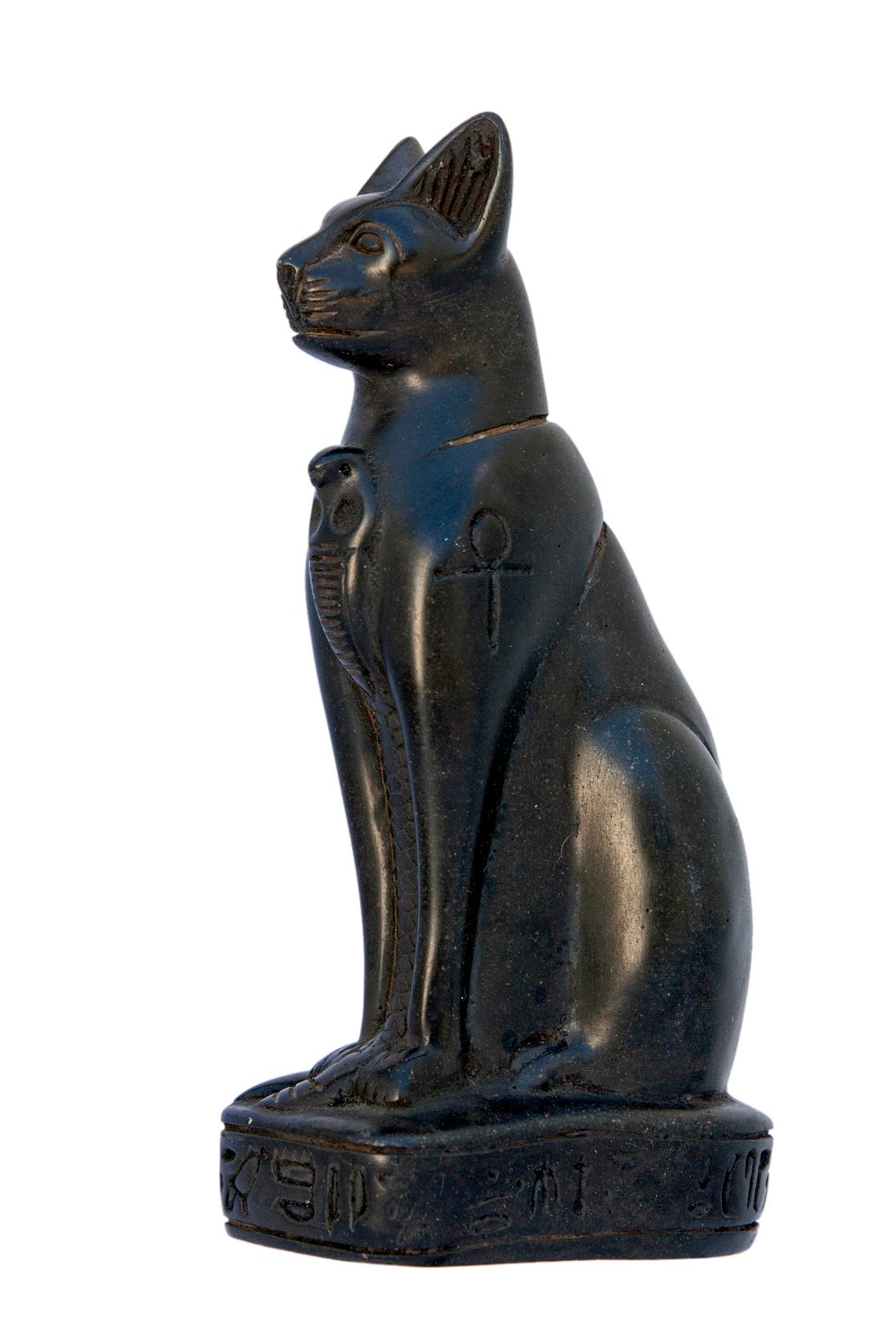 Egyptian Revival Small Egyptian Black Cat Figurine