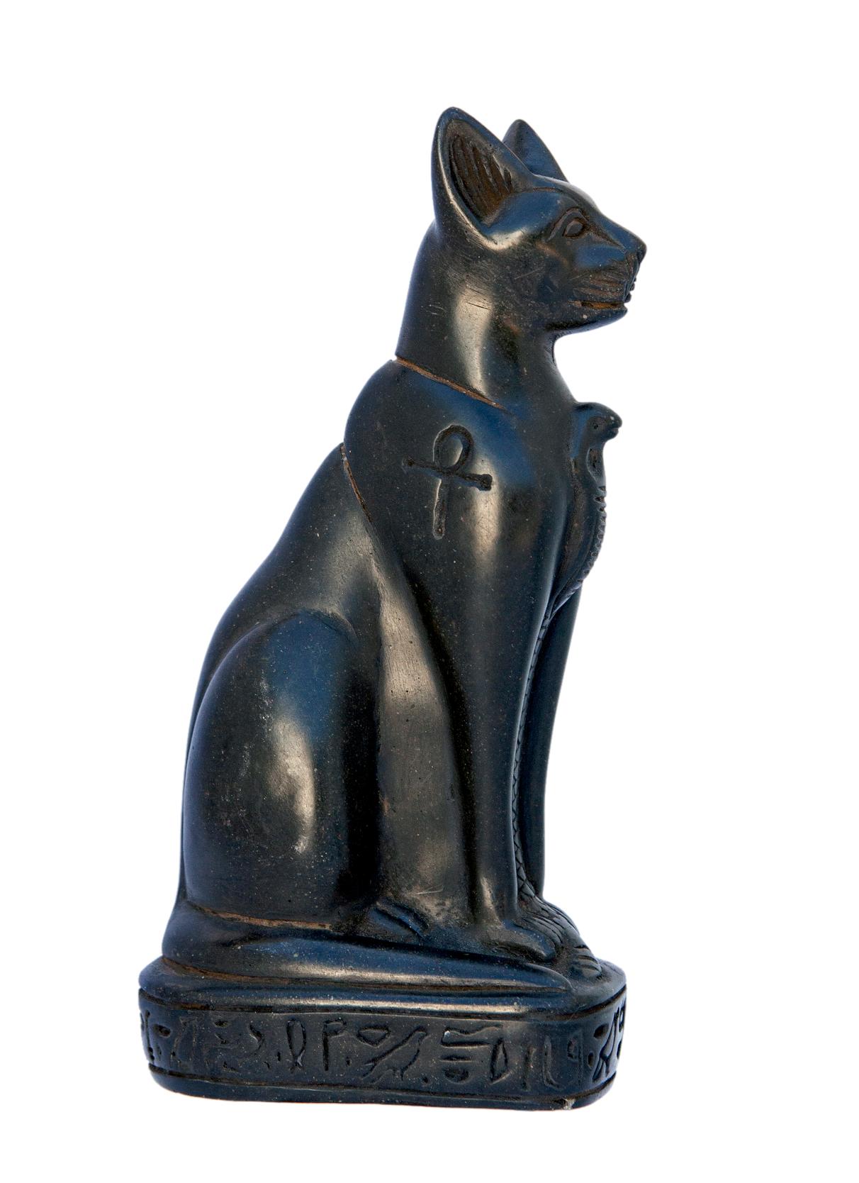 Cast Small Egyptian Black Cat Figurine