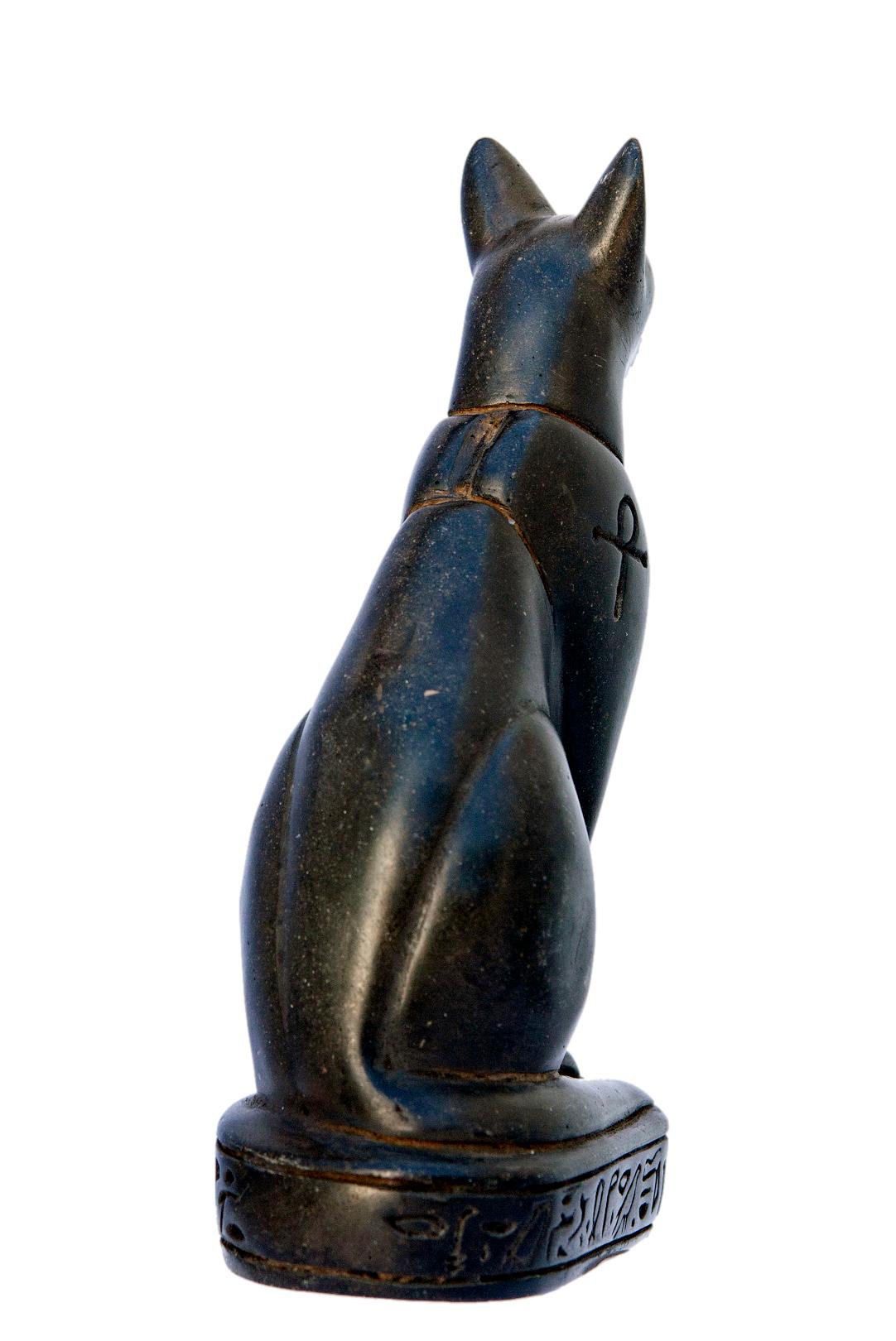 Small Egyptian Black Cat Figurine In Excellent Condition In Malibu, CA