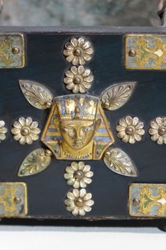 Small " Egyptomania " wood table planter, France circa 1830