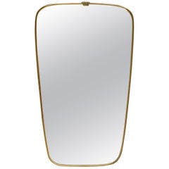 Small Elegant Mid-Century Modern Wall Mirror Gio Ponti Style, 1950s