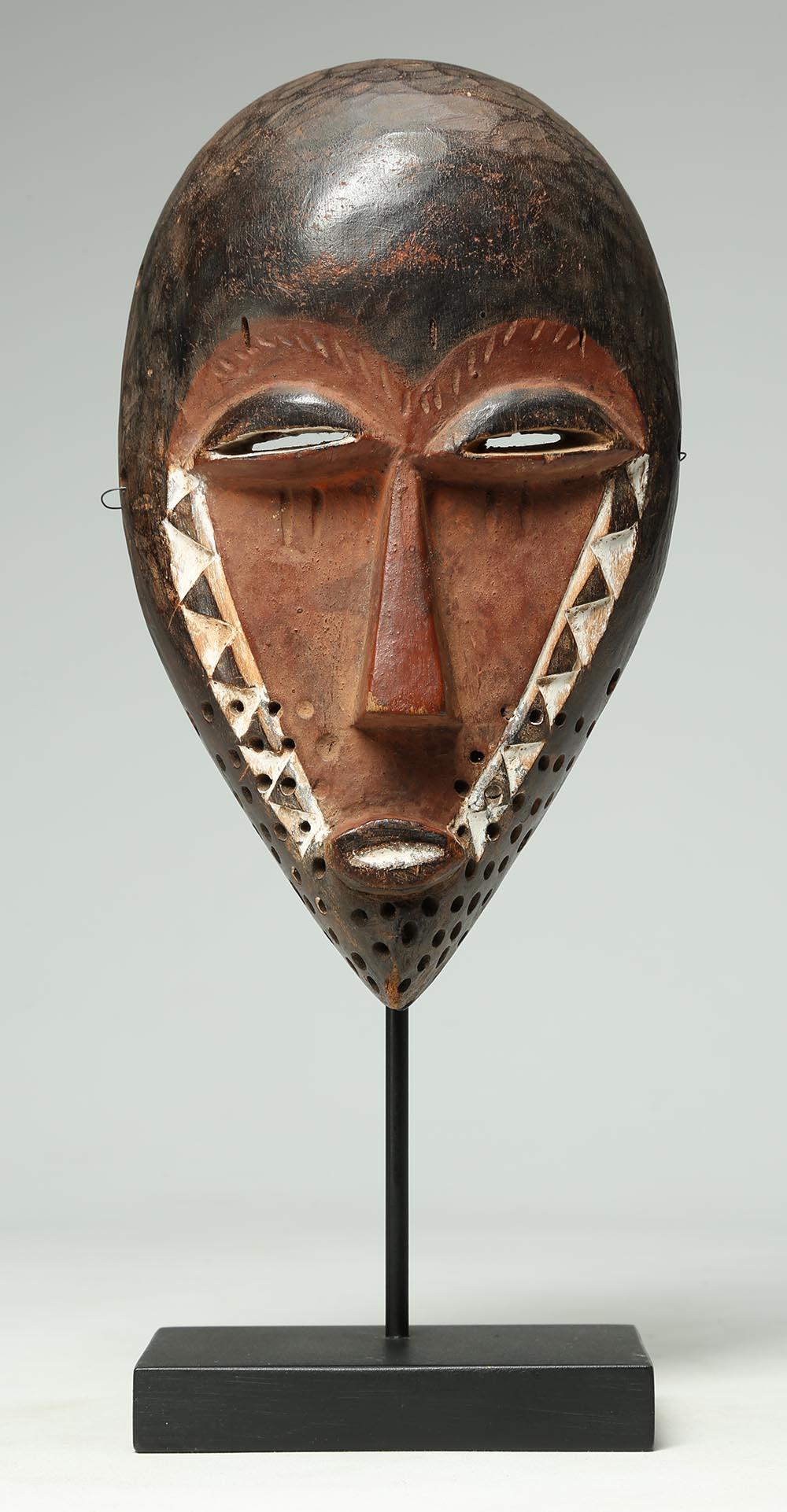 Hand-Carved Small Elegant Tribal Pende African Mask, DRC