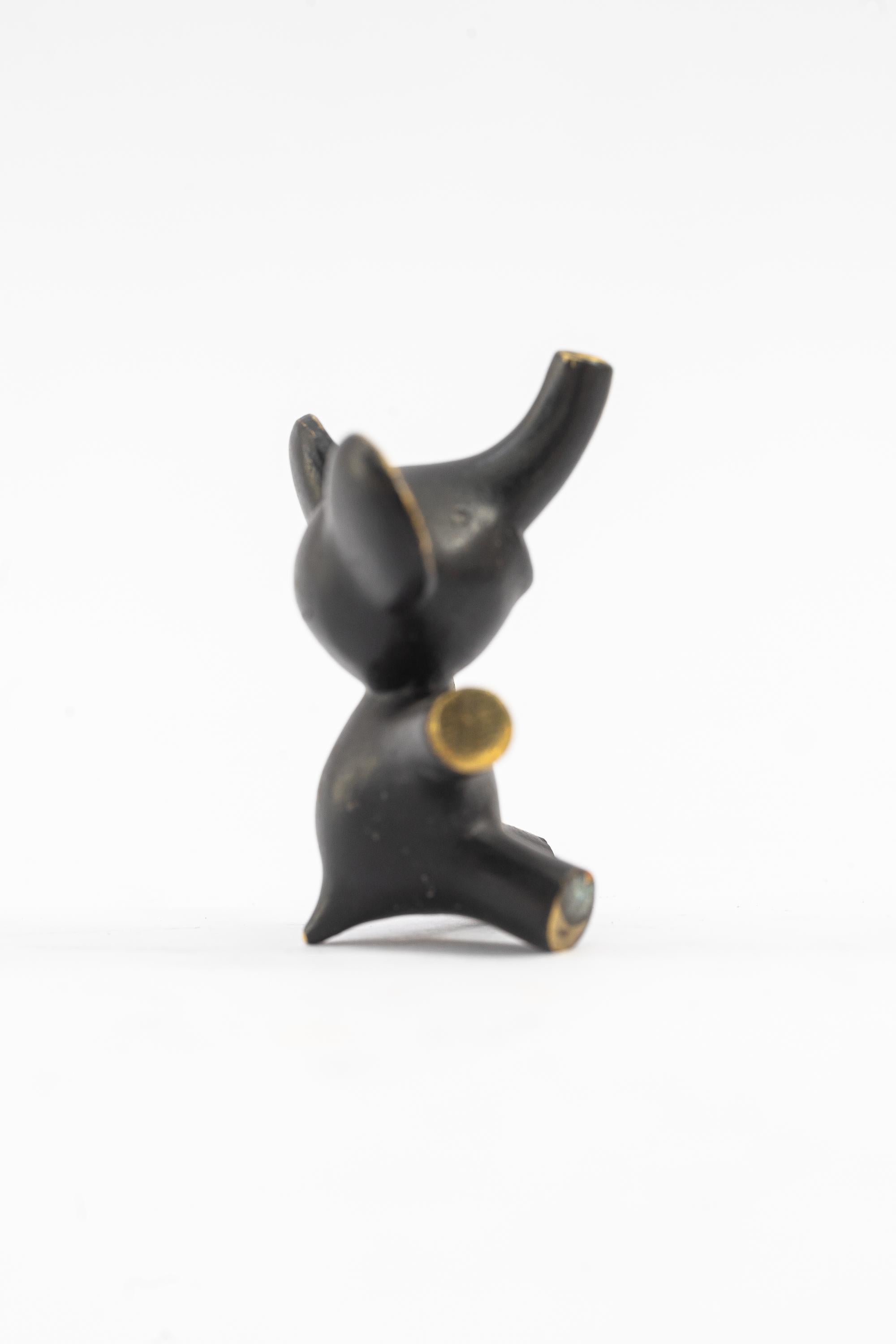 Mid-Century Modern Small Elephant Figurine by Walter Bosse Vienna Around 1950s For Sale