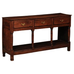Small English 18th Century Oak Dresser Base / Server