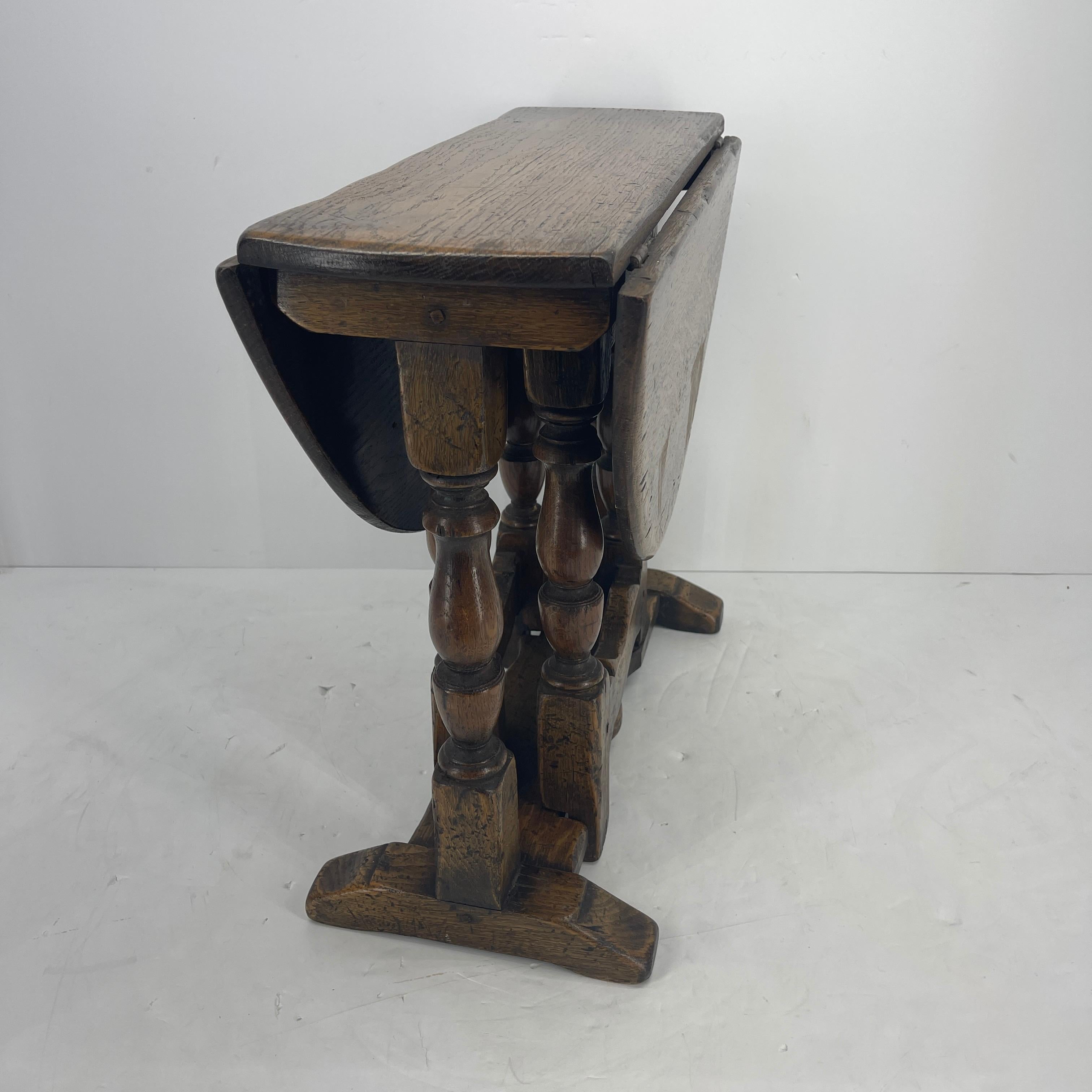 Small English 19th Century Gate Leg Drop Leaf Oak Table Salesman Sample 4