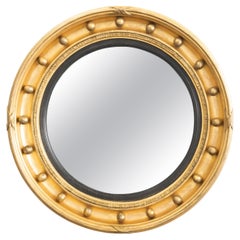 Small English 19th Century Gilt and Ebonized Wood Girandole Bull’s-Eye Mirror
