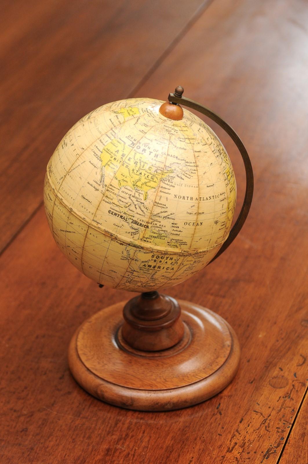 Small English 20th Century George Philip Terrestrial Globe on Wooden Base 8