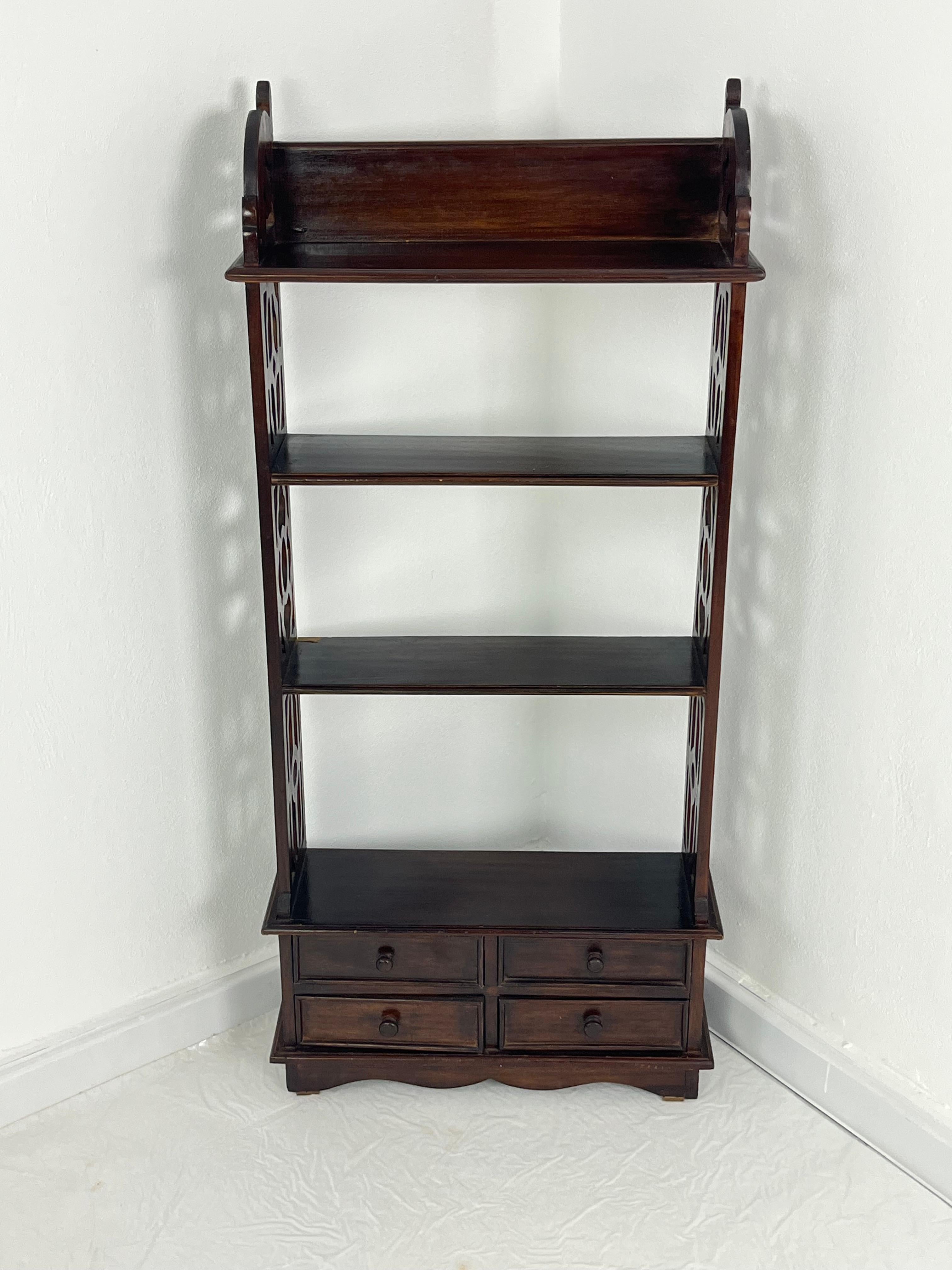 Wood Set of 2 Small English Bookcases with Drawers, 1960s For Sale