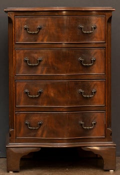 Small English Bow Front Serpentine Chest or Commode of Mahogany