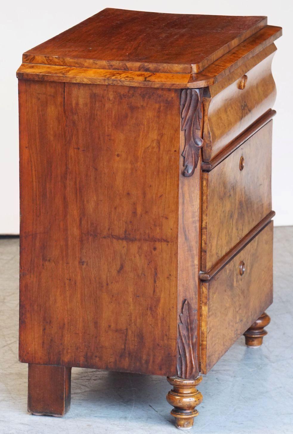 Small English Chest or Commode of Burr Walnut from the Edwardian Era 4