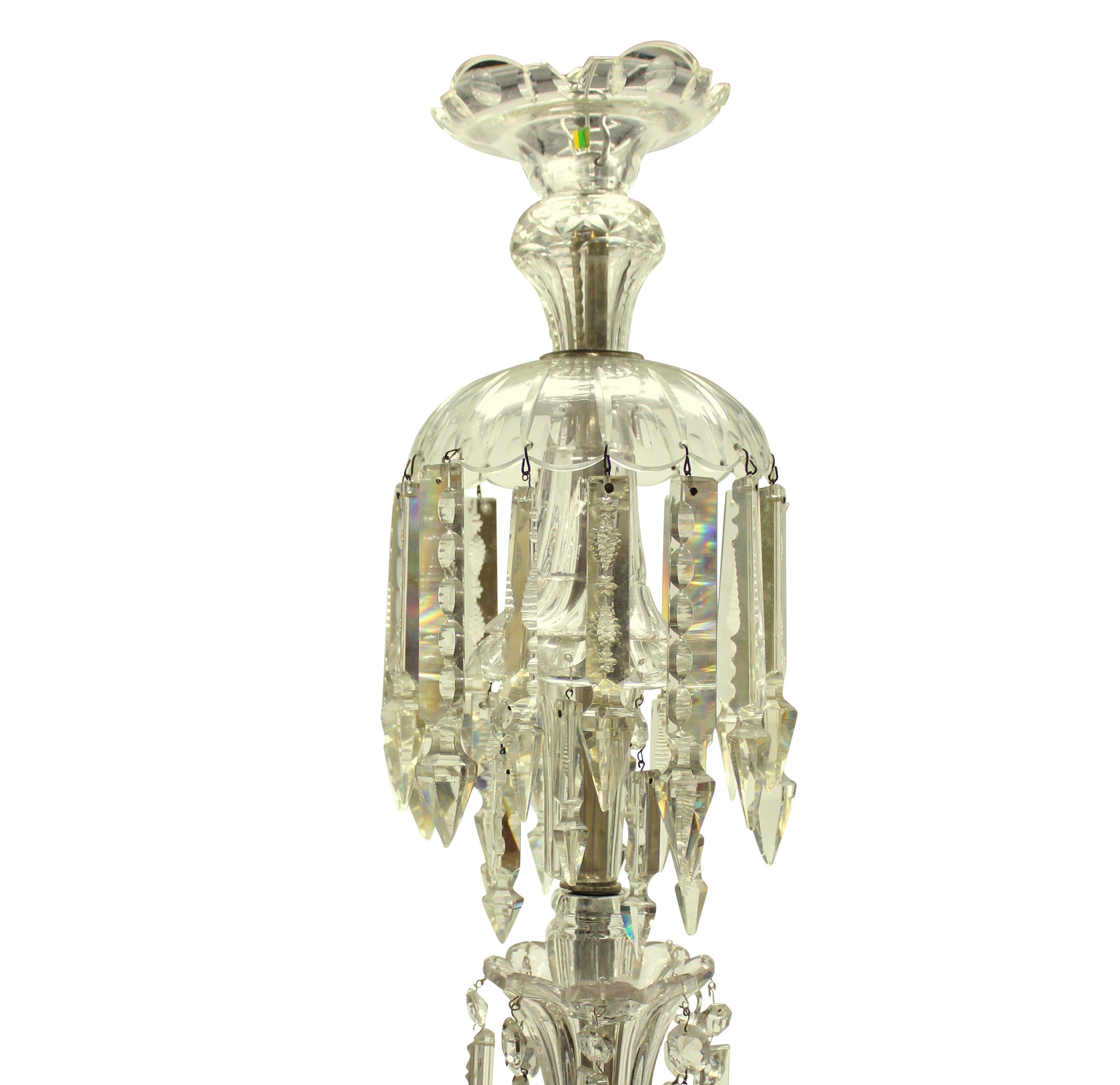 Small English Cut Glass Chandelier In Good Condition For Sale In London, GB