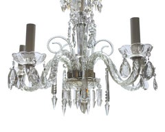 Petit lustre anglais en verre taillé de style géorgien