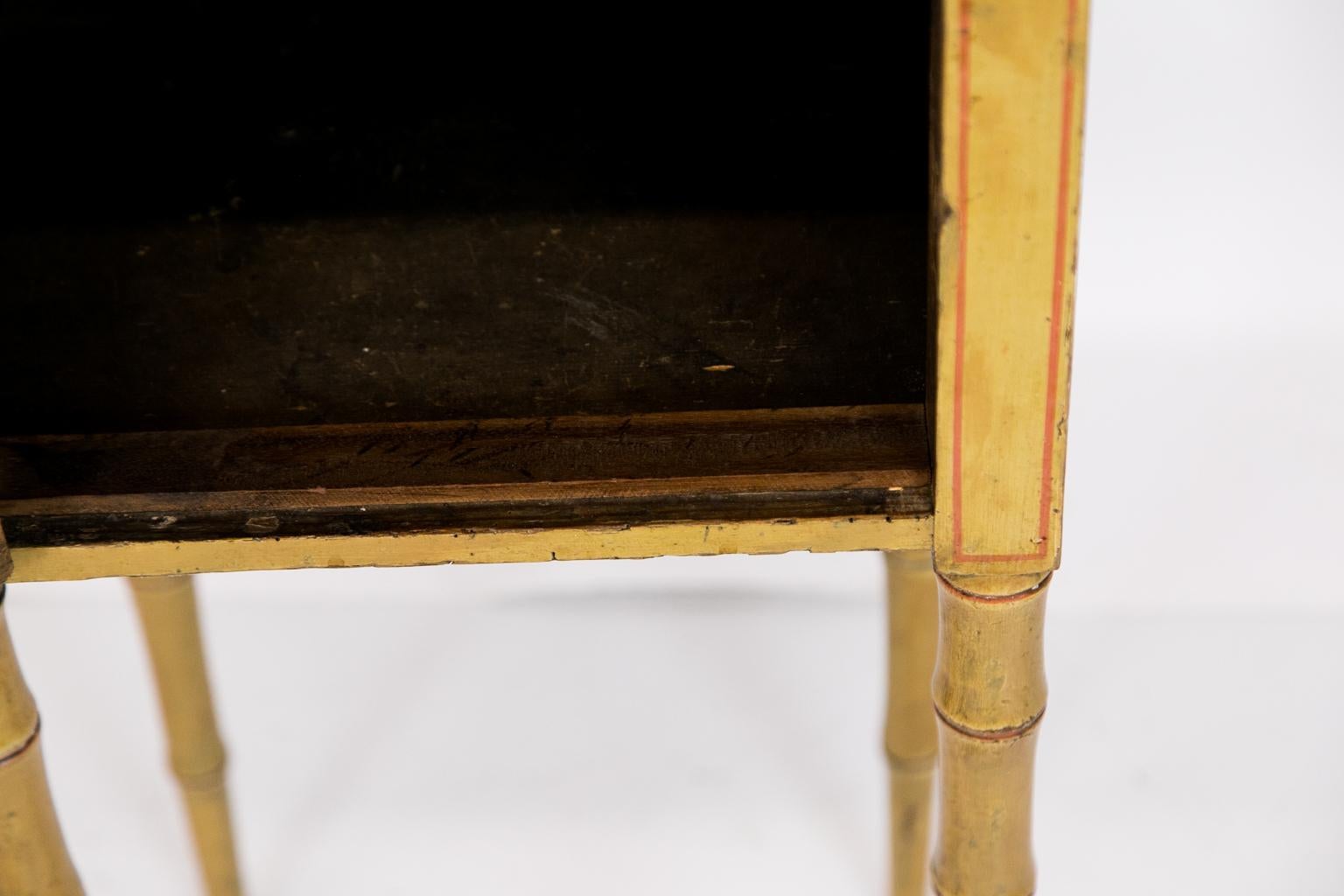 Brass Small English Faux Bamboo Painted Table