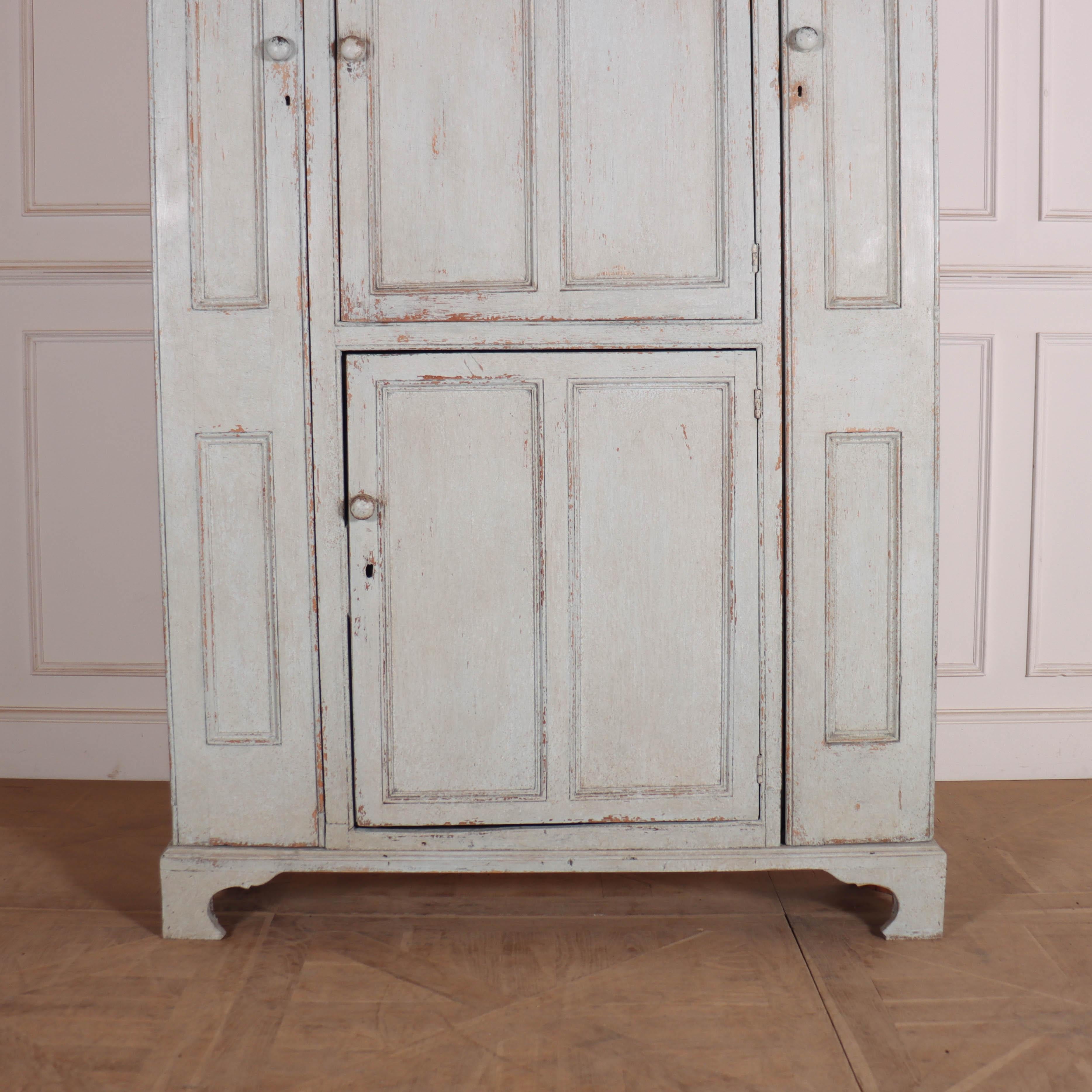 Unusually small 4 door English painted pine housekeepers cupboard. 1810.

Reference: 7839

Dimensions
56.5 inches (144 cms) Wide
14.5 inches (37 cms) Deep
86.5 inches (220 cms) High