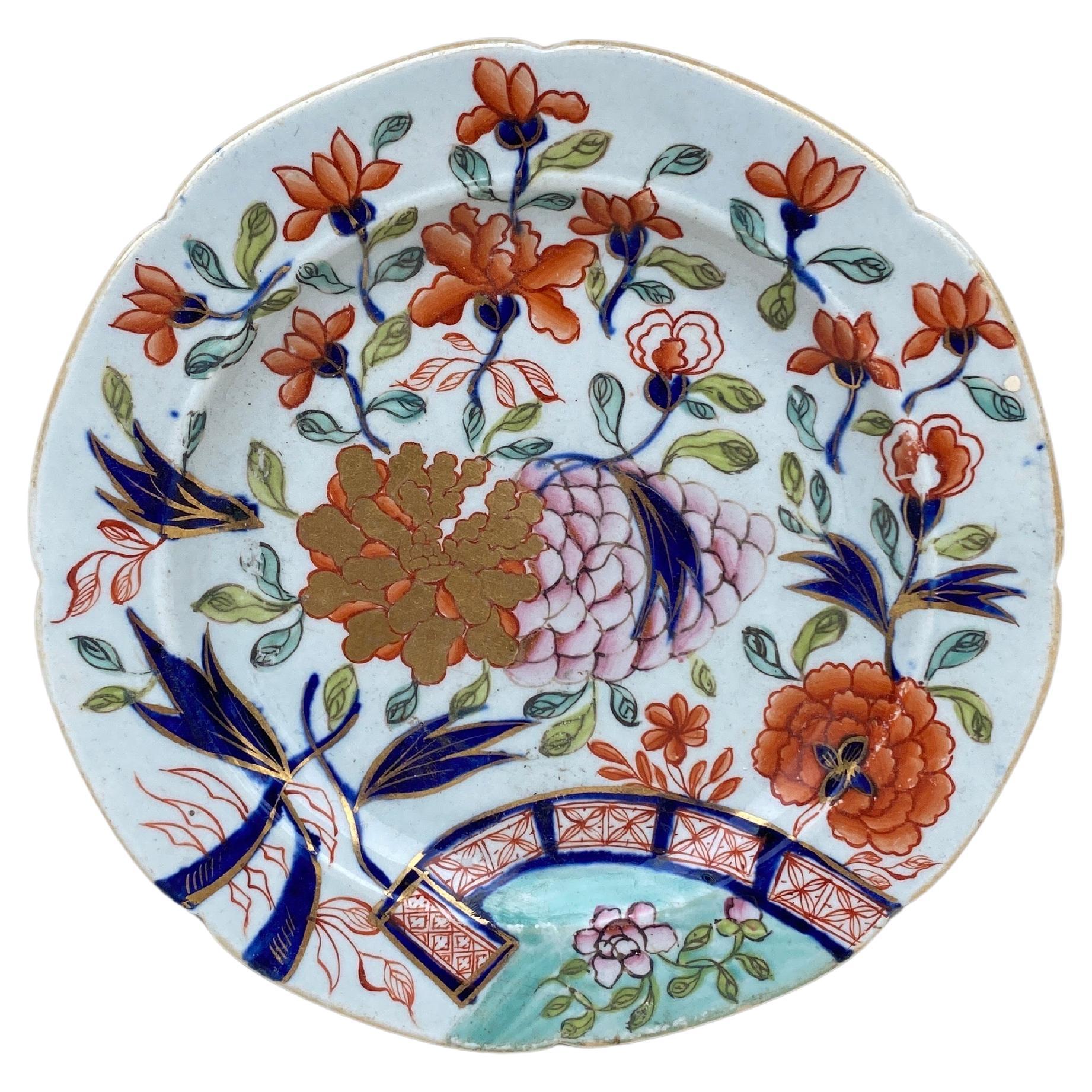 Pequeño plato inglés de chinoiserie de piedra de hierro, circa 1890 en venta